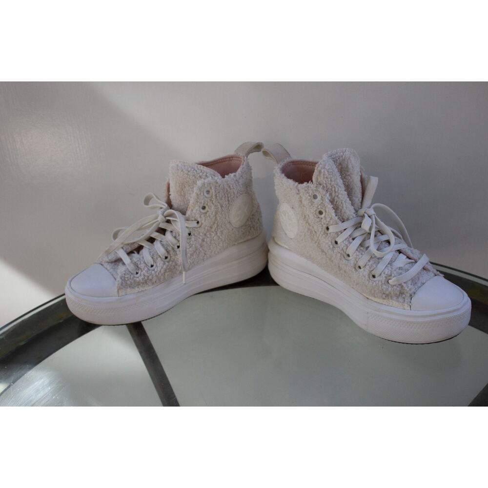 Chuck Taylor All Star Move High Perfect Is Not Perfect Egret 573074C Size 5.5 - Picture 5 of 11